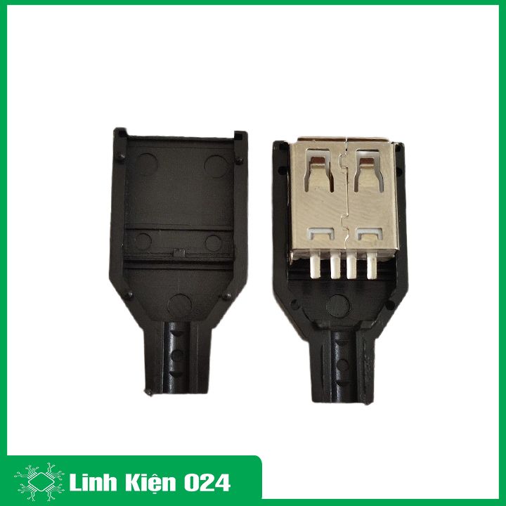 Đầu Jack cổng USB A cái 4P kèm vỏ