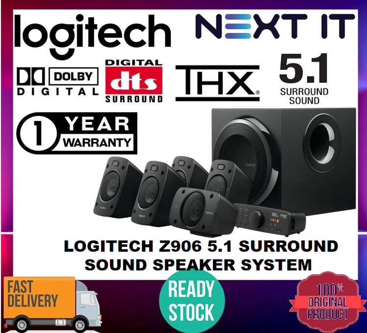ryste Anzai arabisk READY STOCK] Logitech Z906 5.1 SURROUND SOUND SPEAKER SYSTEM THX, Dolby  Digital, and DTS certified surround sound | Lazada