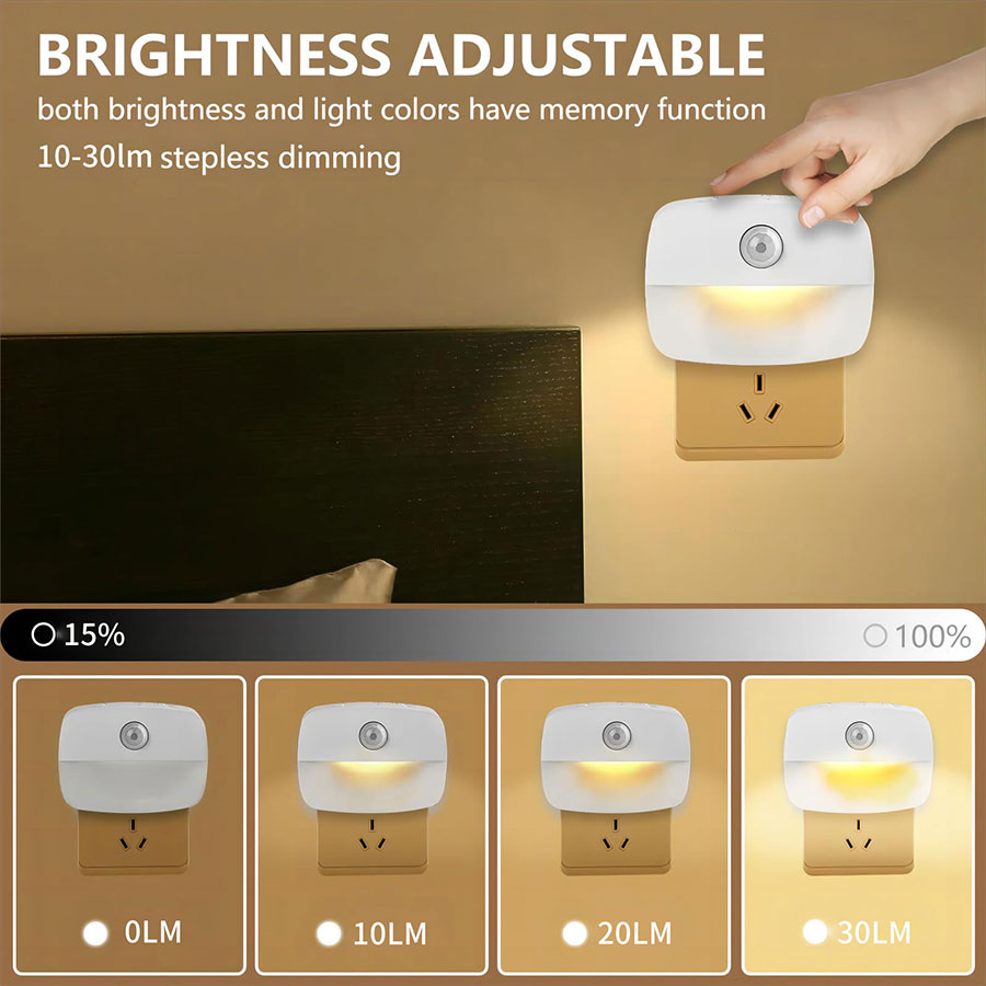 【Trusted】 LED Night Light EU Plug In Smart Motion Sensor Light 220V ...