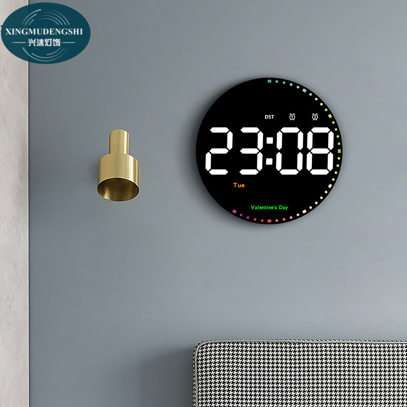 clock Digital electronic clock perpetual calendar wall clock living room simple decoration led clock colorful smart clock wall hanging