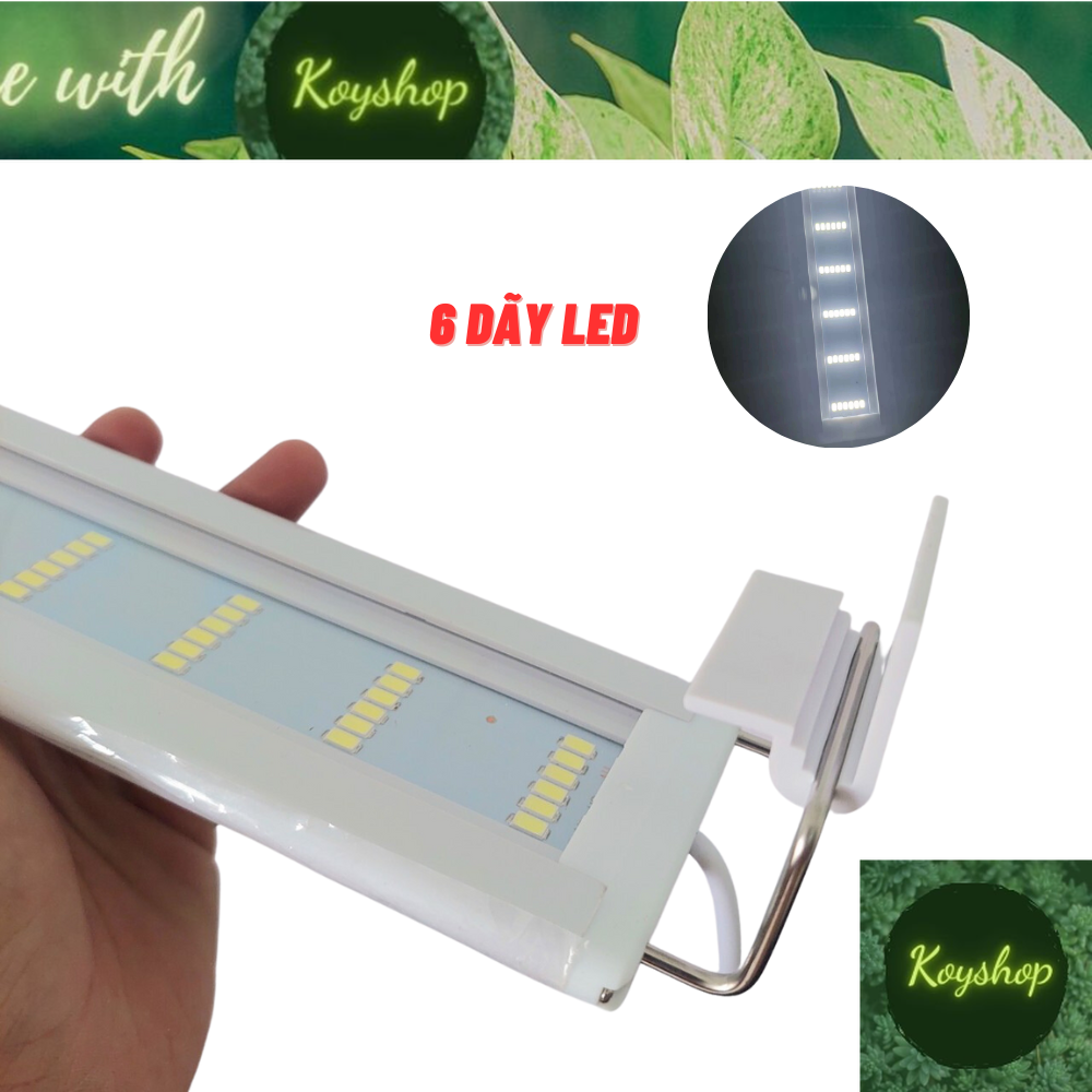 Đèn led máng bể cá 20 - 90cm với 6 dãy led trắng dành cho bể cá , bể thủy sinh kaokui - jeneca sc