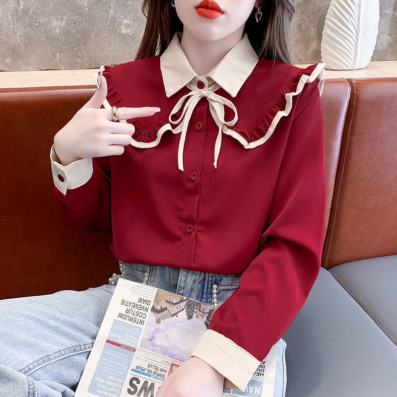 Stripe Shirt Women Plus Size Casual Office Blouse Korean Style