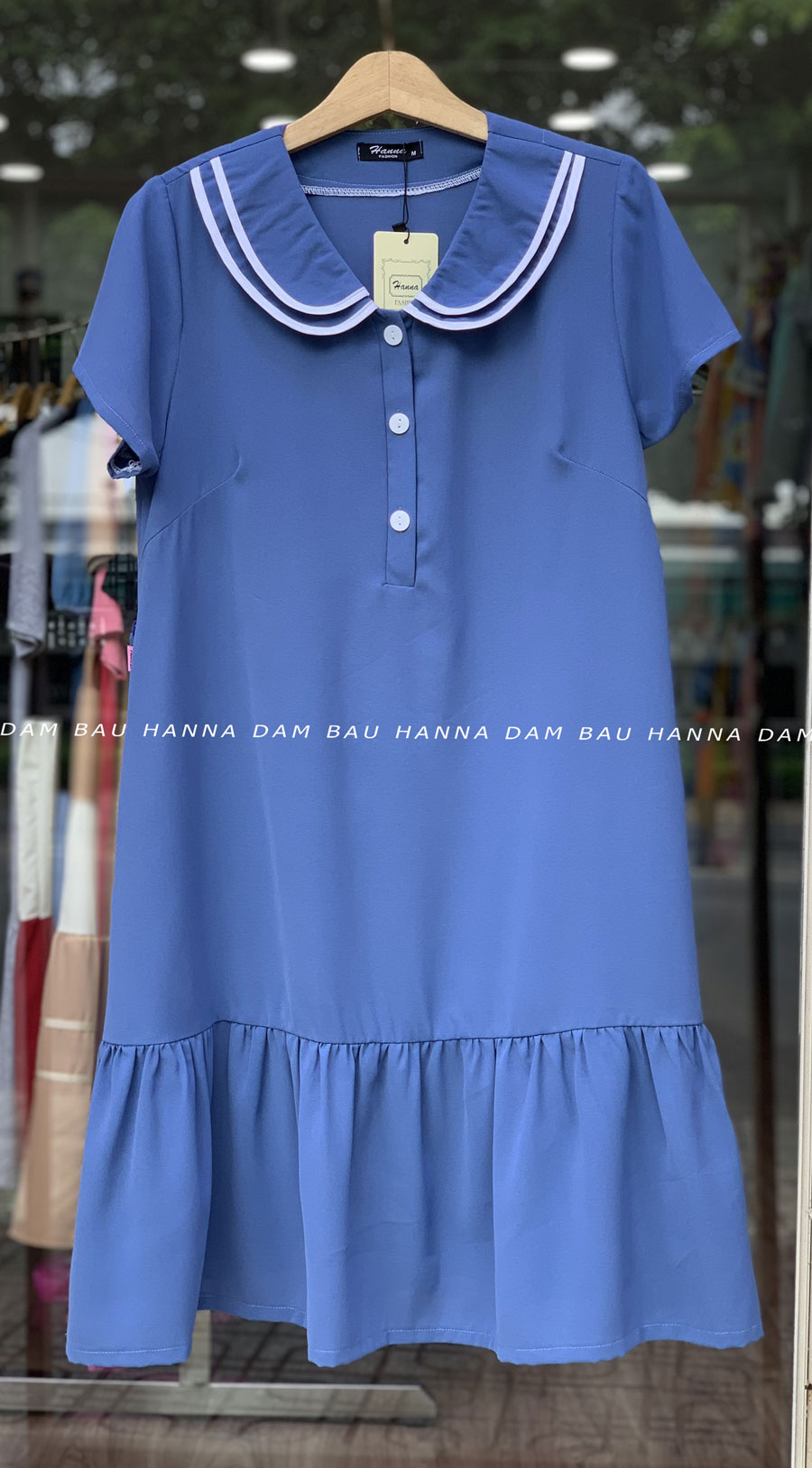 [SIZE 40-75KG] Đầm bầu công sở đẹp tphcm giá rẻ vải cao cấp thoáng mát không nhăn dáng suông tùng đuôi cá cổ lá sen đặc biệt dành cho mẹ lùn