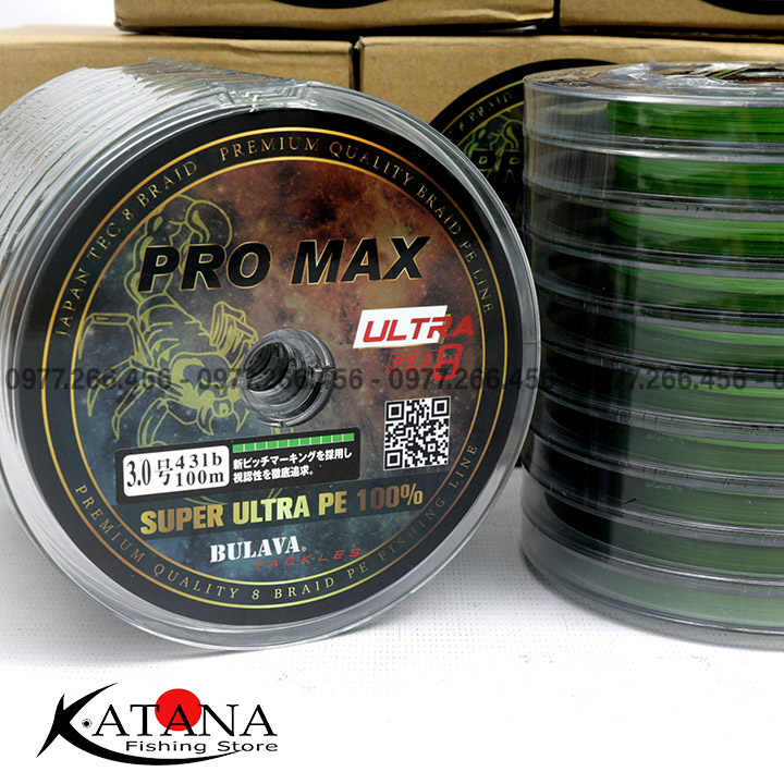 Dây PE Bulava Pro Max 100m - Có Liền 10 cuộn 1000m