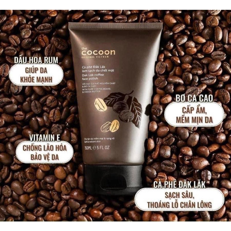 tẩy da chết cafe cocoon 150ml đặc đẹp