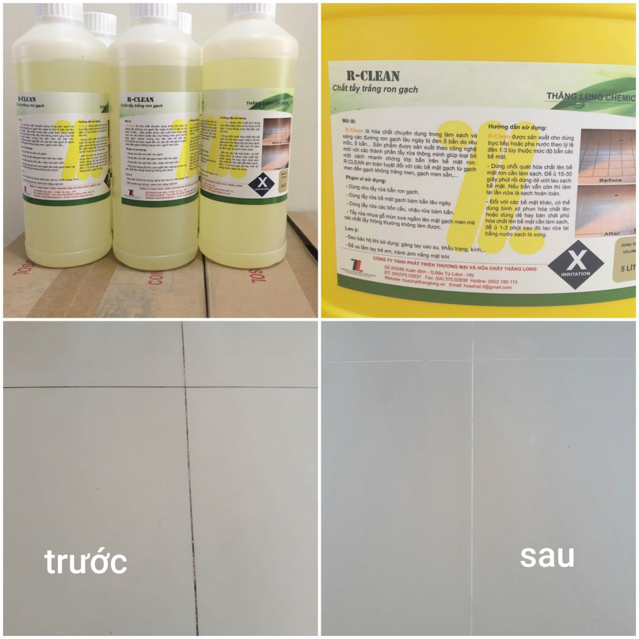 [HCM]Vệ sinhTrắng Ron Gạch R-Clean (1 lít)