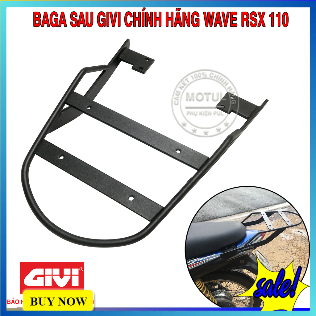 Cảng sau GIVI cho WAVE RSX 110 lắp chung các đời dùng chở đồ và gắn thùng sau hàng chính hãng