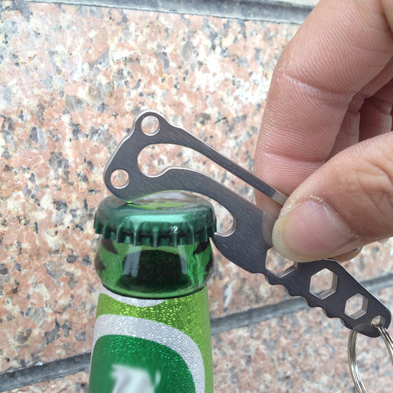 Magicaldream Pocket Key Holder Portable Keychain Tool Compact Stainless Steel Multitool with Key Ring and Bottle Opener Portable and Versatile Metal Multi-tool for Everyday Use