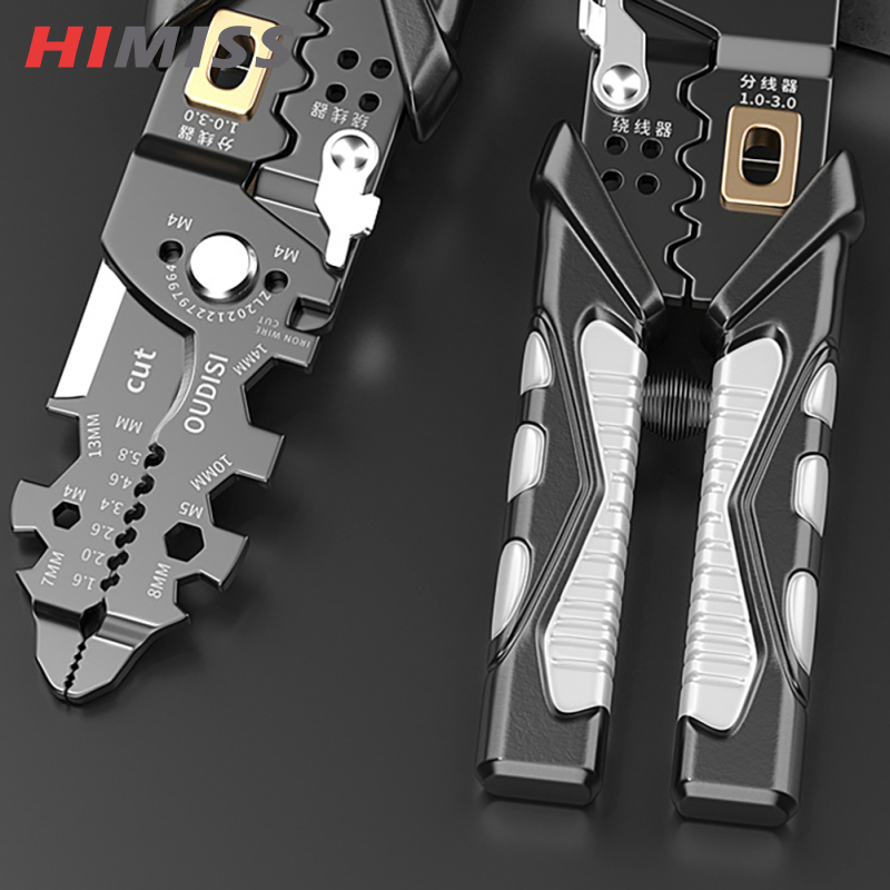 TC 25-in-1 Multifunction Wire Strippers, Wire Stripper Tool, Lockable Design 8" Multifunctional Wire Stripping Crimping Tool Gift For Father, Electrician, Lineman