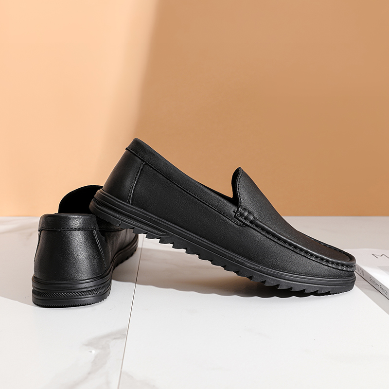 Giày Lười Da Nubuck Nam Clarks - Gorwin Step Black