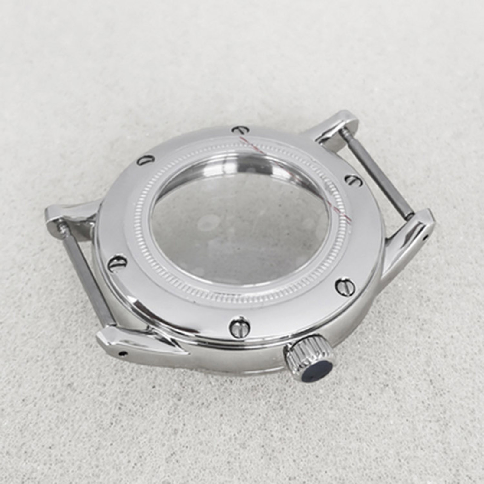 39mm đáy trong suốt xem trường hợp + Bướm Đôi Clasp Dây da thay thế cho đồng hồ phụ kiện cho nh35/nh36 phong trào