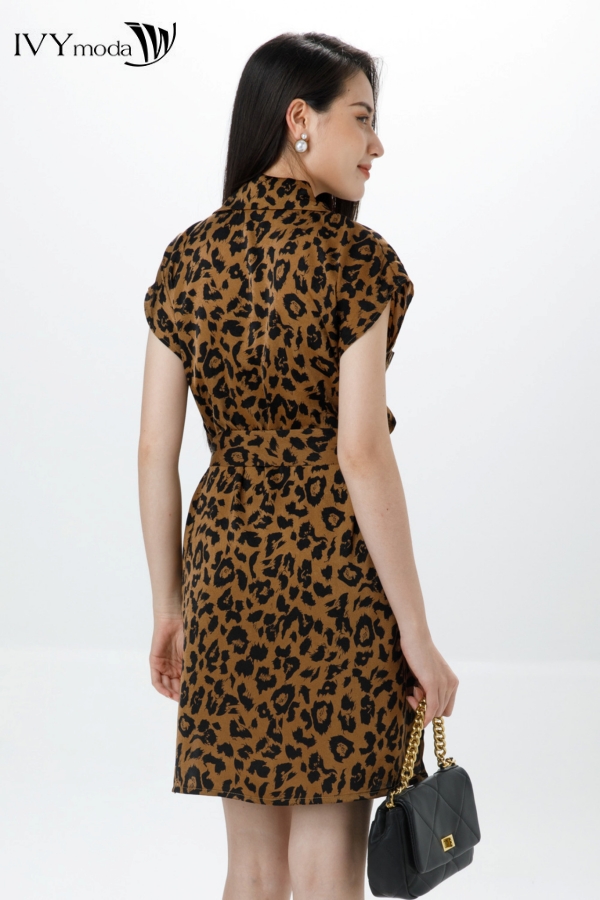 Đầm lụa họa tiết dáng chữ A moda MS 40M7303