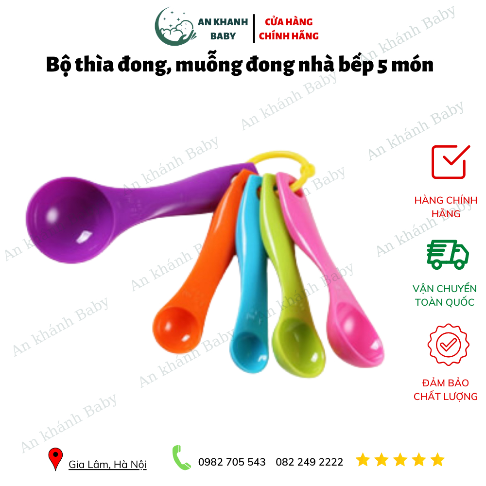 Bộ thìa đong, muỗng đong nhà bếp 5 món (set 5 cái)