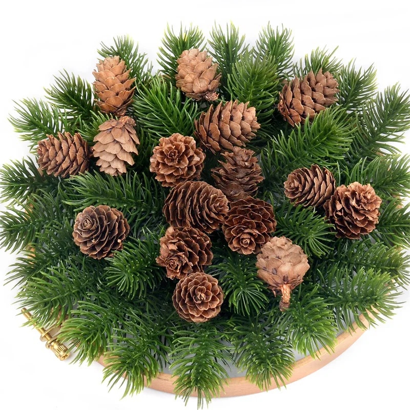 【Worth-Buy】 10/50pcs Natural Mini Pine Nuts Artificial Fruit Vegetable For Diy Home Wedding Decoration Tree Decoration