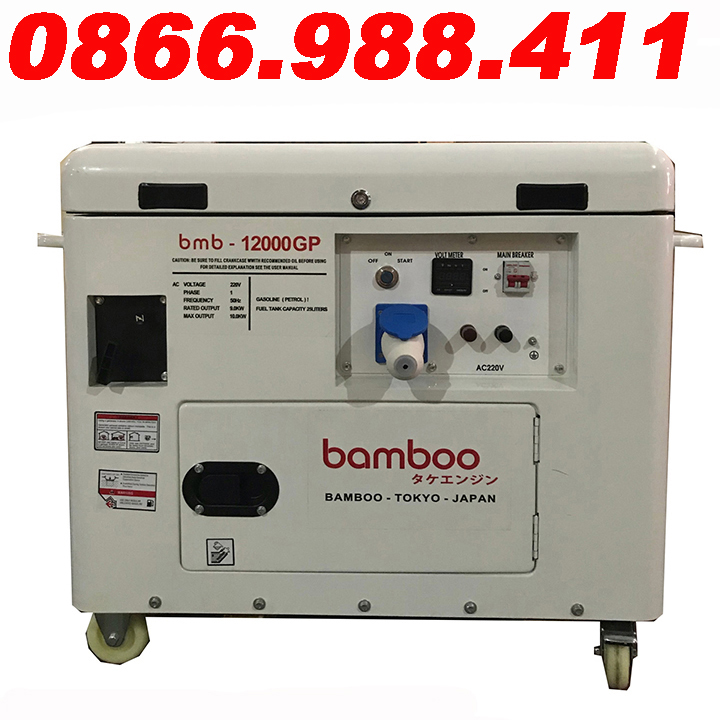 Máy phát điện chạy xăng 10kw bamboo 12000gp chống ồn