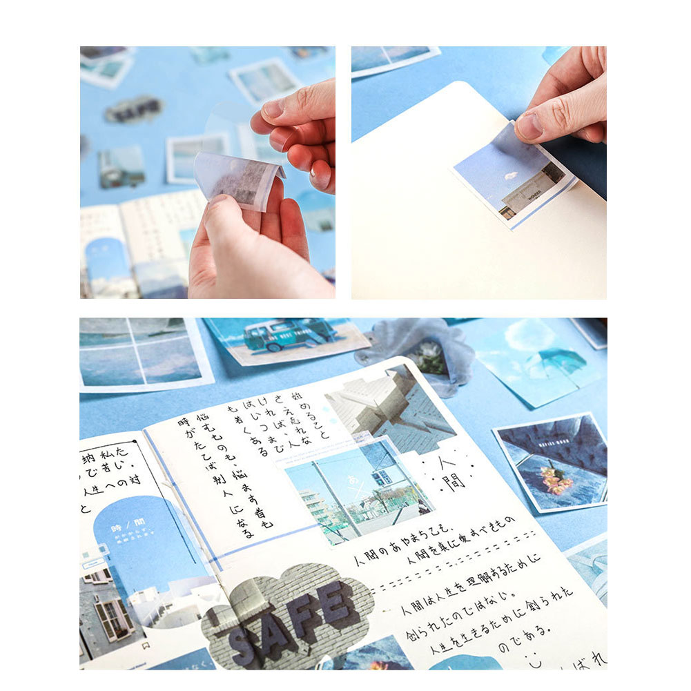 80Sheets/Box Photo Pattern Journal Scrapbooking Stickers DIY Decorative Stickers