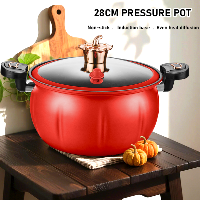 28CM Totipotent Pressure Cooker Casserole Induction Non Stick Iron