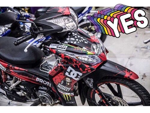 Tem trùm xe wave RSX monkey đen đỏ - Độ dán team trùm decal xe máy wave RSX - Team trùm decal xe máy wave rẻ đẹp và chất