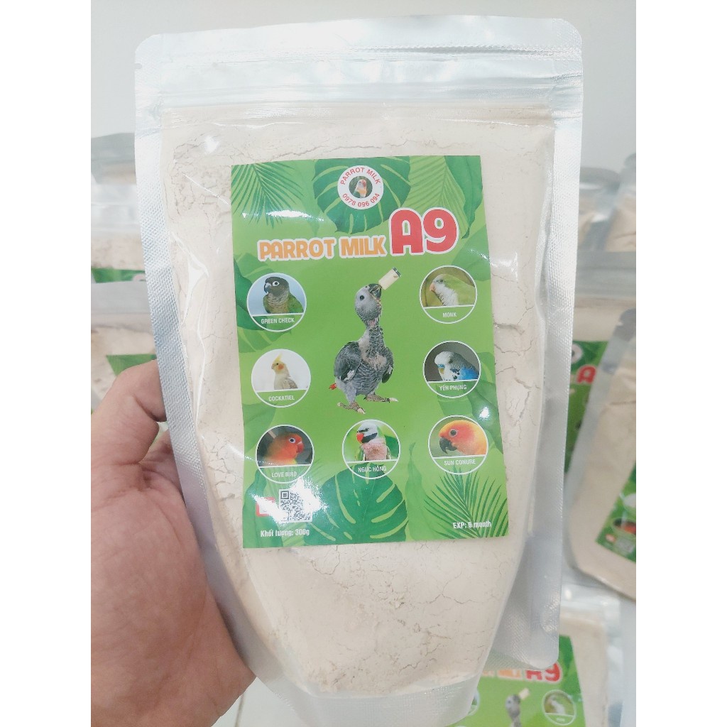 Bột cho vẹt ngực hồng parrot milk a9 bột chim vẹt cockatiel non bột cho vẹt love bird mới nở bột đút vẹt sunconure