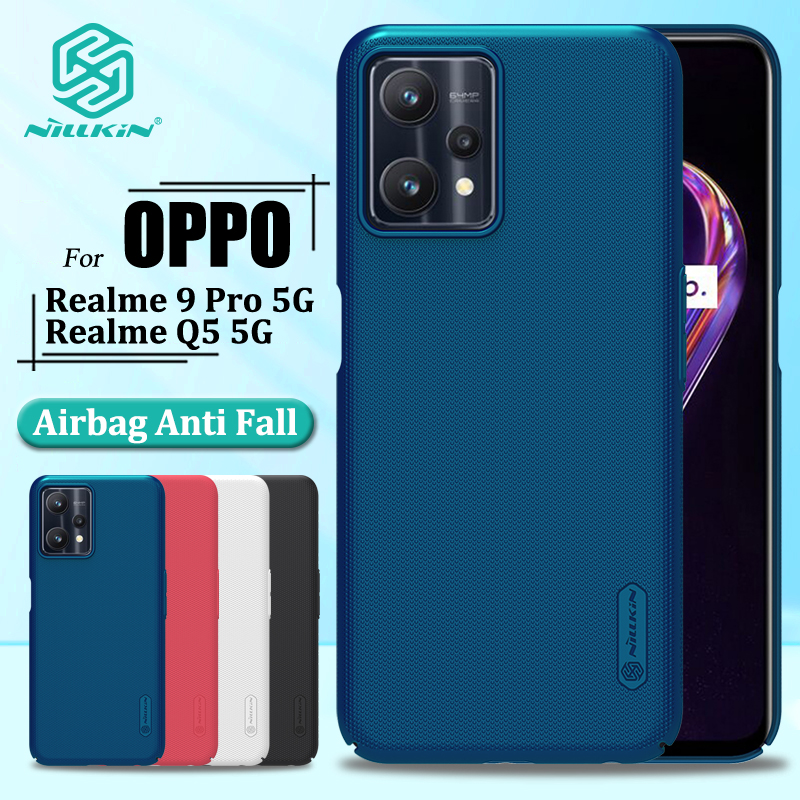 Nillkin hard pc case for realme 9 pro 5g / realme q5 5g phone cases luxury frosted pc hard protection back cover(gift holder)
