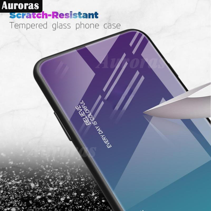 For OPPO Reno 12 F Phone Case Gradient 9H Tempered Glass Protector Colorful Soft Edge for OPPO Reno 12F Cover Casing HP.