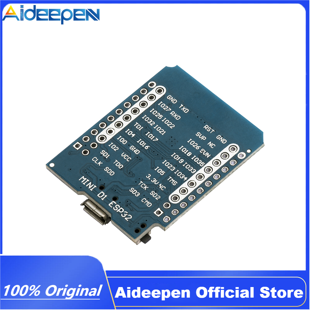 Aideepen ESP32 D1 Mini ESP-32 WiFi+Bluetooth Development Module Board Base on ESP8266 Fully Functional Compatible for WeMos D1 Mini