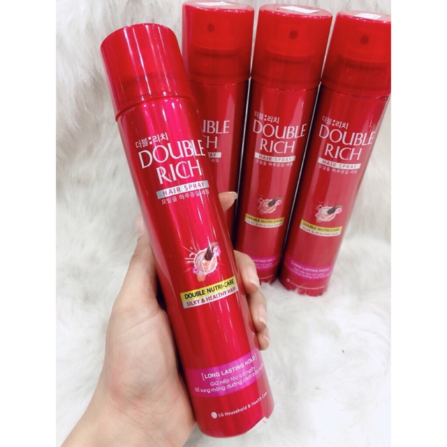 Chính hãng Keo giữ nếp tóc Double Rich Hair Spray 170ml