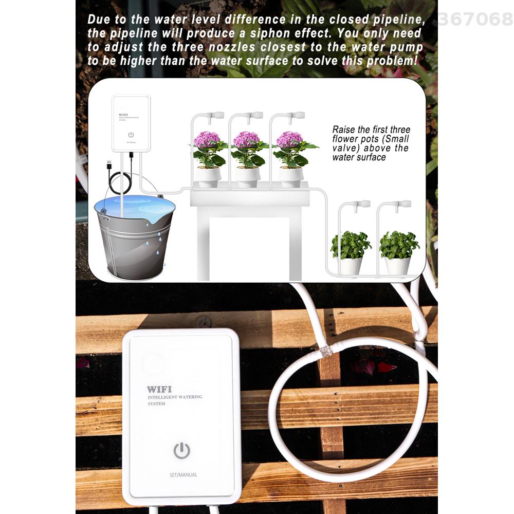 Tuya WIFI Automatic Watering Device Intelligent Timed Drip Irrigation System Support Remote APP Control for Garden Terrace Potted Plants