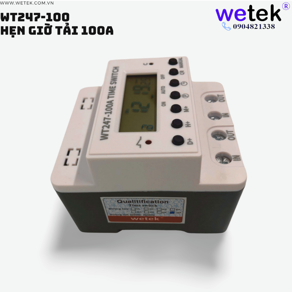 Timer công tắc hẹn giờ tải 100A siêu lớn WT247-100A BH12T