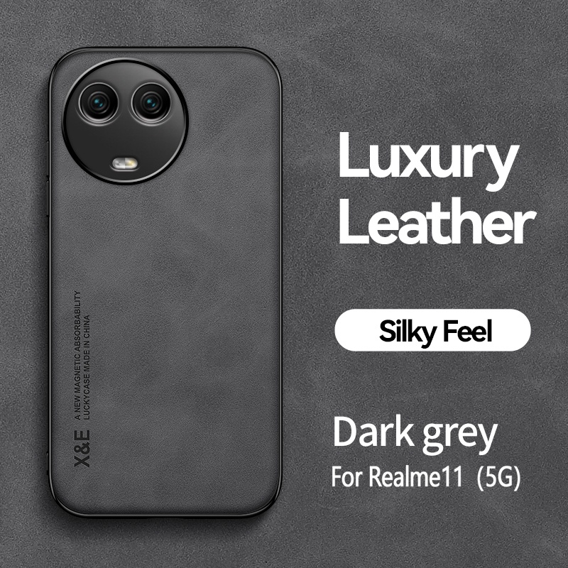 For Realme 11 Pro Plus, Luxury Business Retro Leather Magnetic Soft Case  Cover