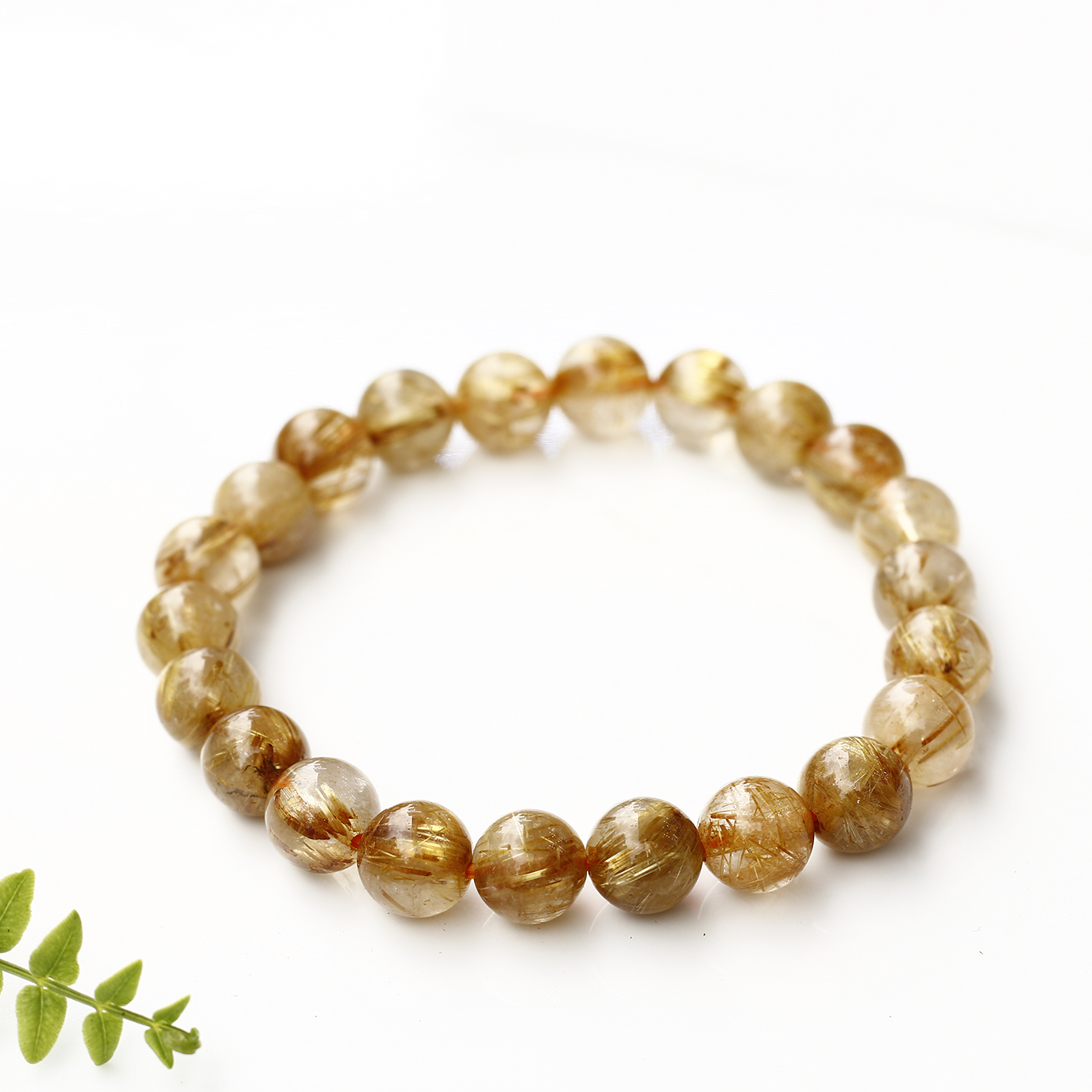 Vòng tay thạch anh tóc vàng vip AAA mệnh thủy kim - Ngọc Quý Gemstones
