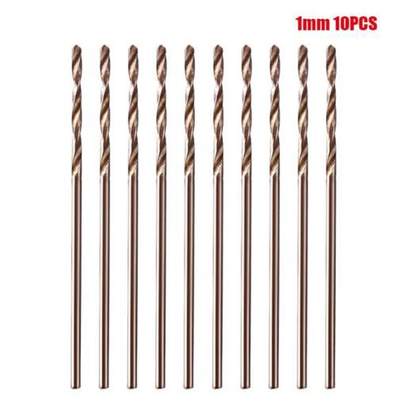 10pcs Cobalt Drill Bit HSS Steel Titanium Straight Shank Twist Hand Drill For Metal Drilling Brick Cement Tile Ceramic Plastic Wood Hand Tool Hole Saw