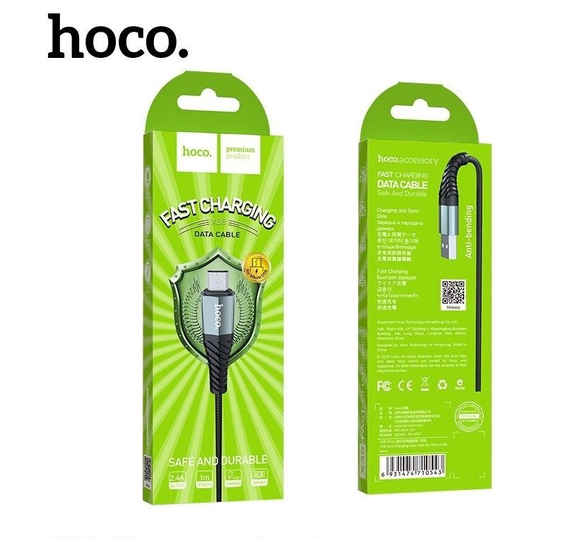 Cáp Sạc Nhanh Hoco X38 Cổng Micro 2.4A Dây Dài 1m