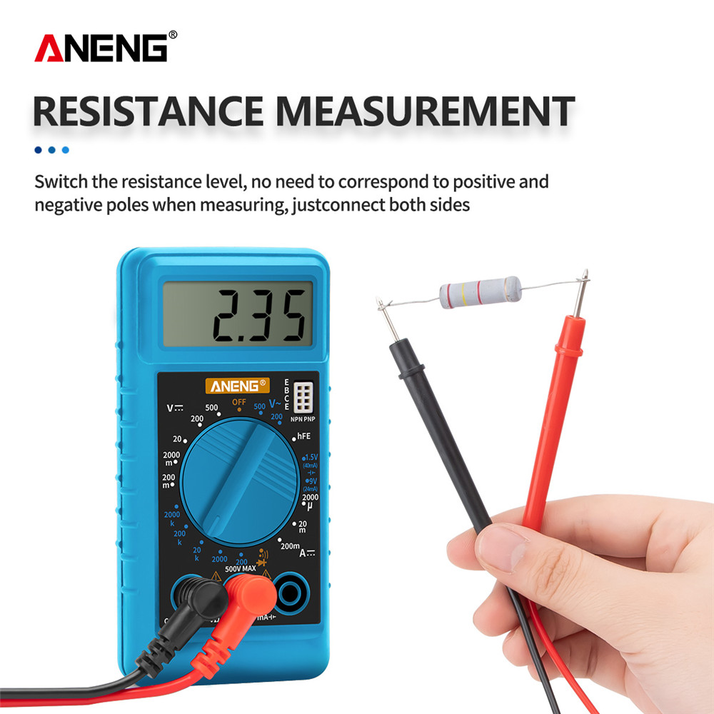 ANENG Mini Digital Multimeter Electric Tester Meter Multimetro Transistor Capacitor Component Tester Auto Range Multimeter. 