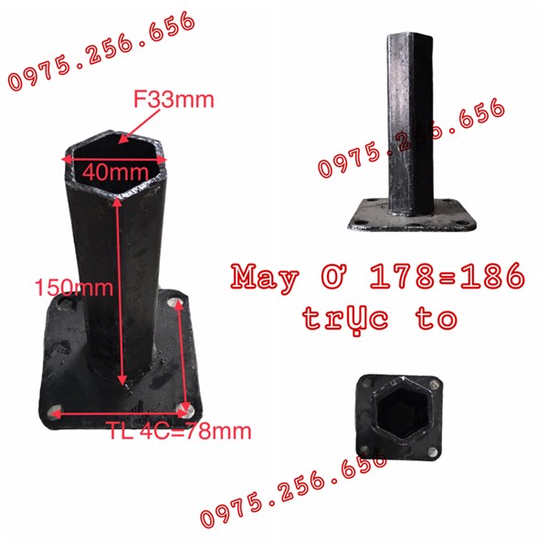 May ơ 178=186 trục to phụ tùng máy cày phụ tùng máy nông nghiệp phụ tùng Hùng Lỳ