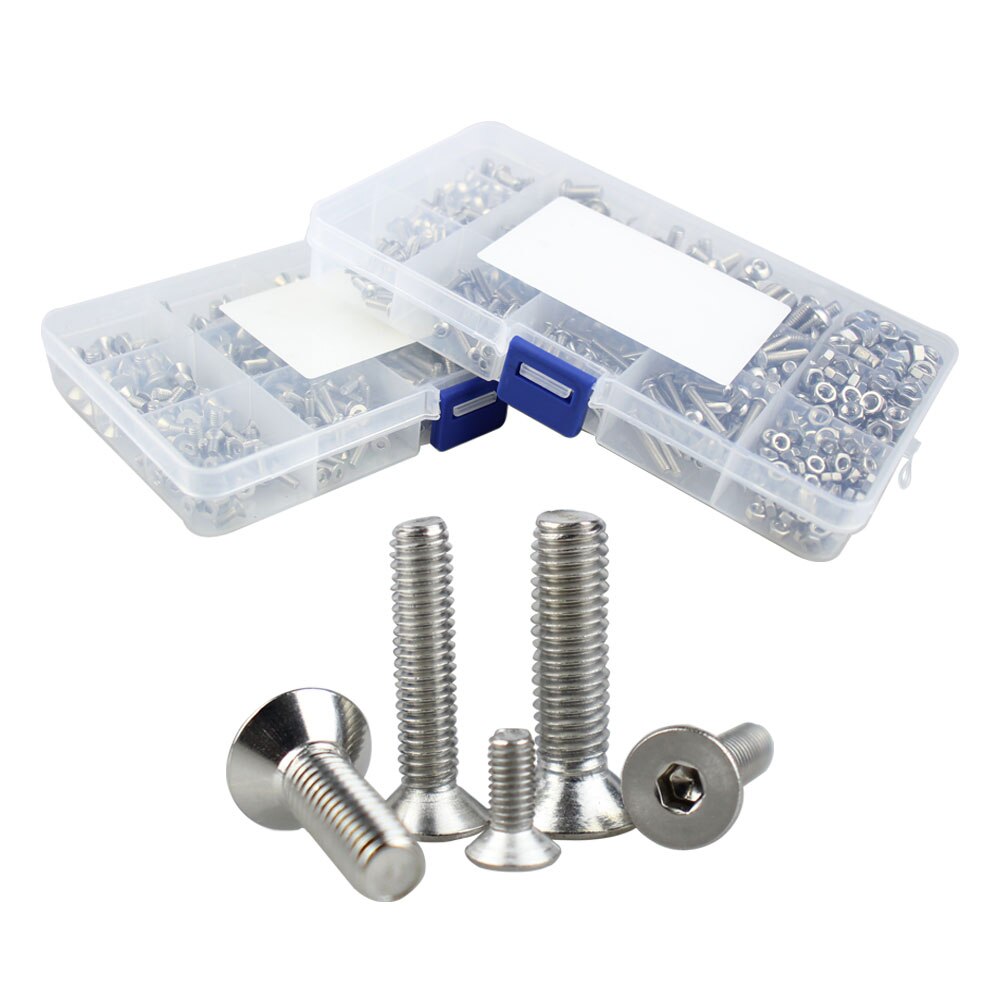 M3 M4 M5 Hex Button Socket Head Cap Screw Nut Hexagon Metric Thread Machine Bolt Assortment Kit Set 304 Stainless Steel