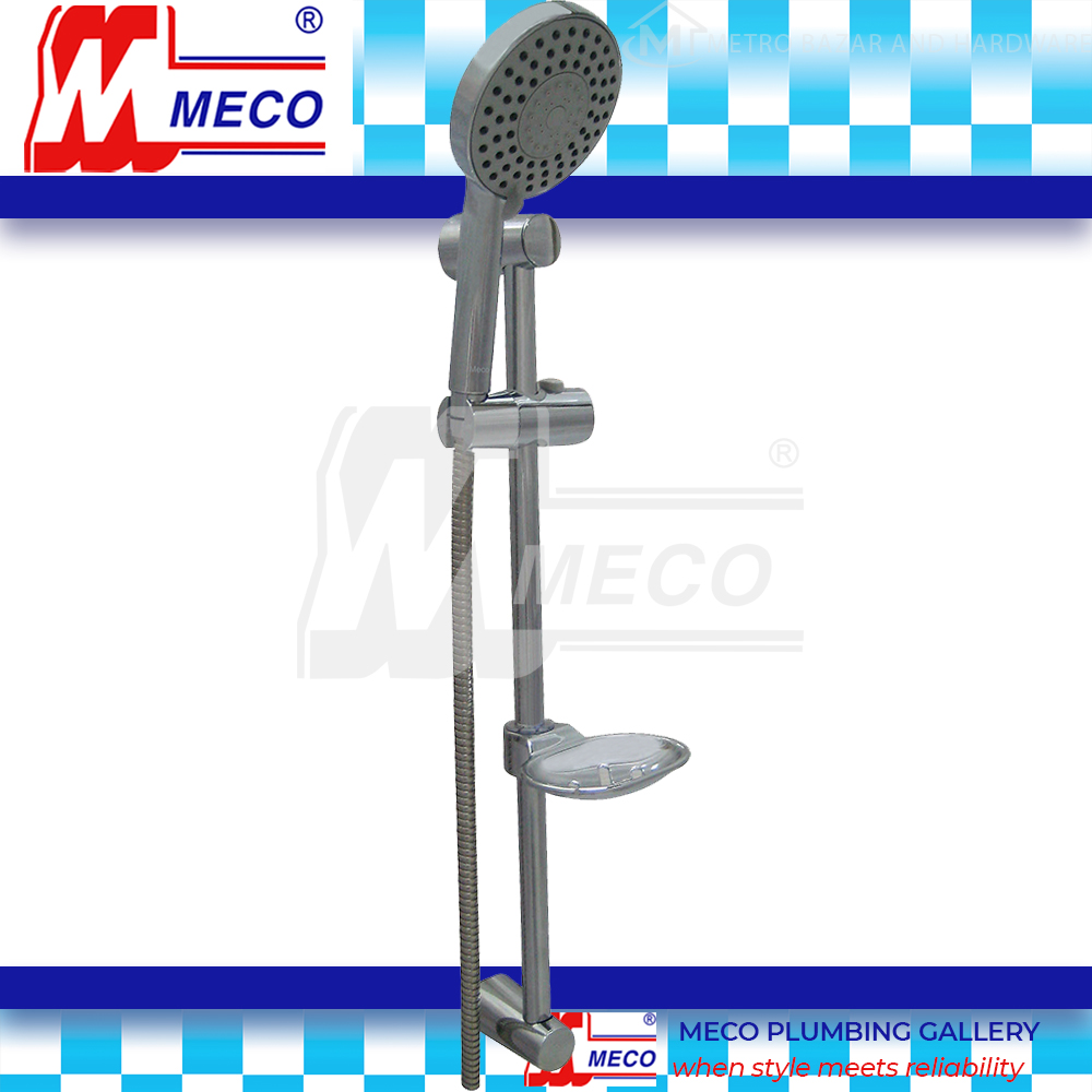 Meco Telephone Shower Head with Sliding Bar and Soap Holder Set