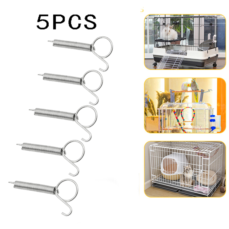 5pcs 4.5/7.5/8.5cm Farm Cage Door Spring Hook Metal Spring Hooks Sturdy ...