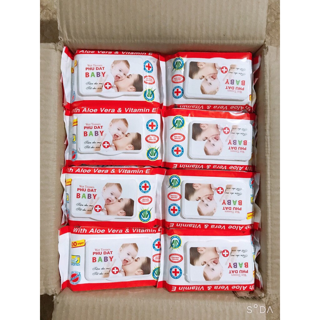 Khăn/giấy ướt baby phú đạt(10 gói) 100/ tờ