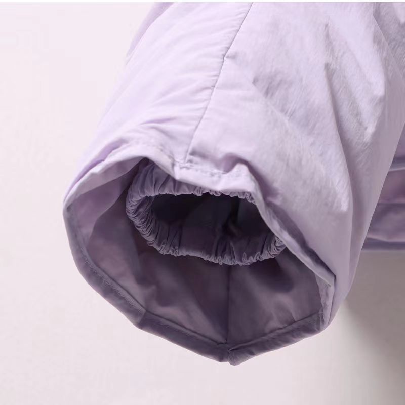 Light Violet Winter Coats Women Stand Collar Short Cotton Down Jackets