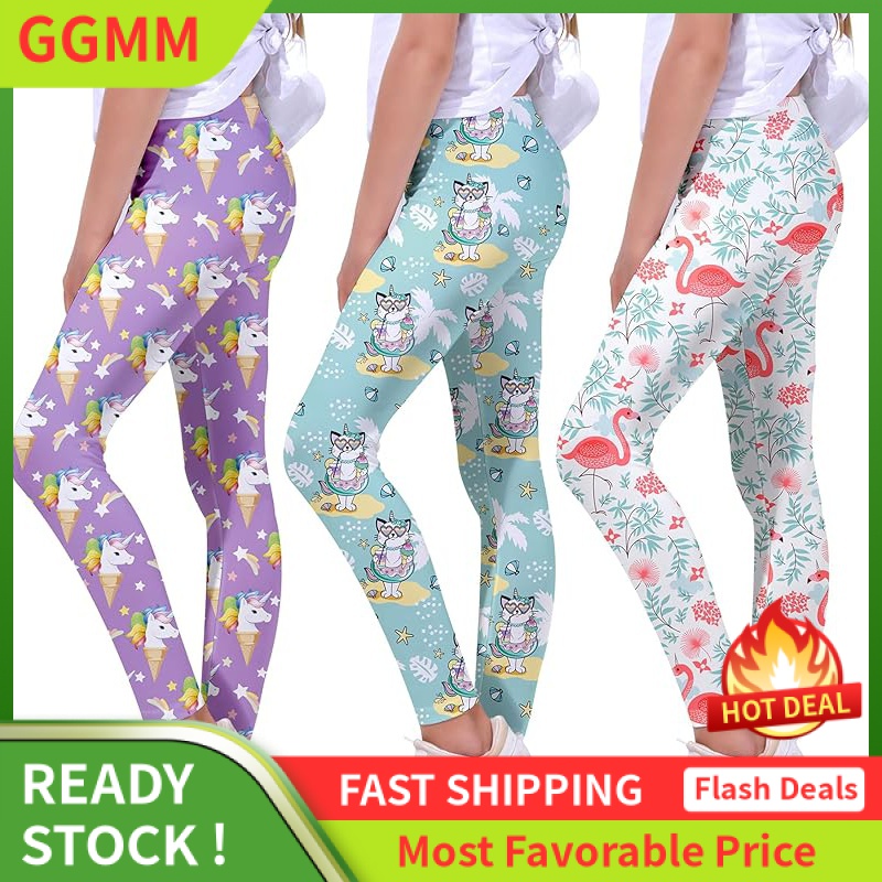 Quedoris Girls Printed Leggings Yoga Pants Multipack Leggings for