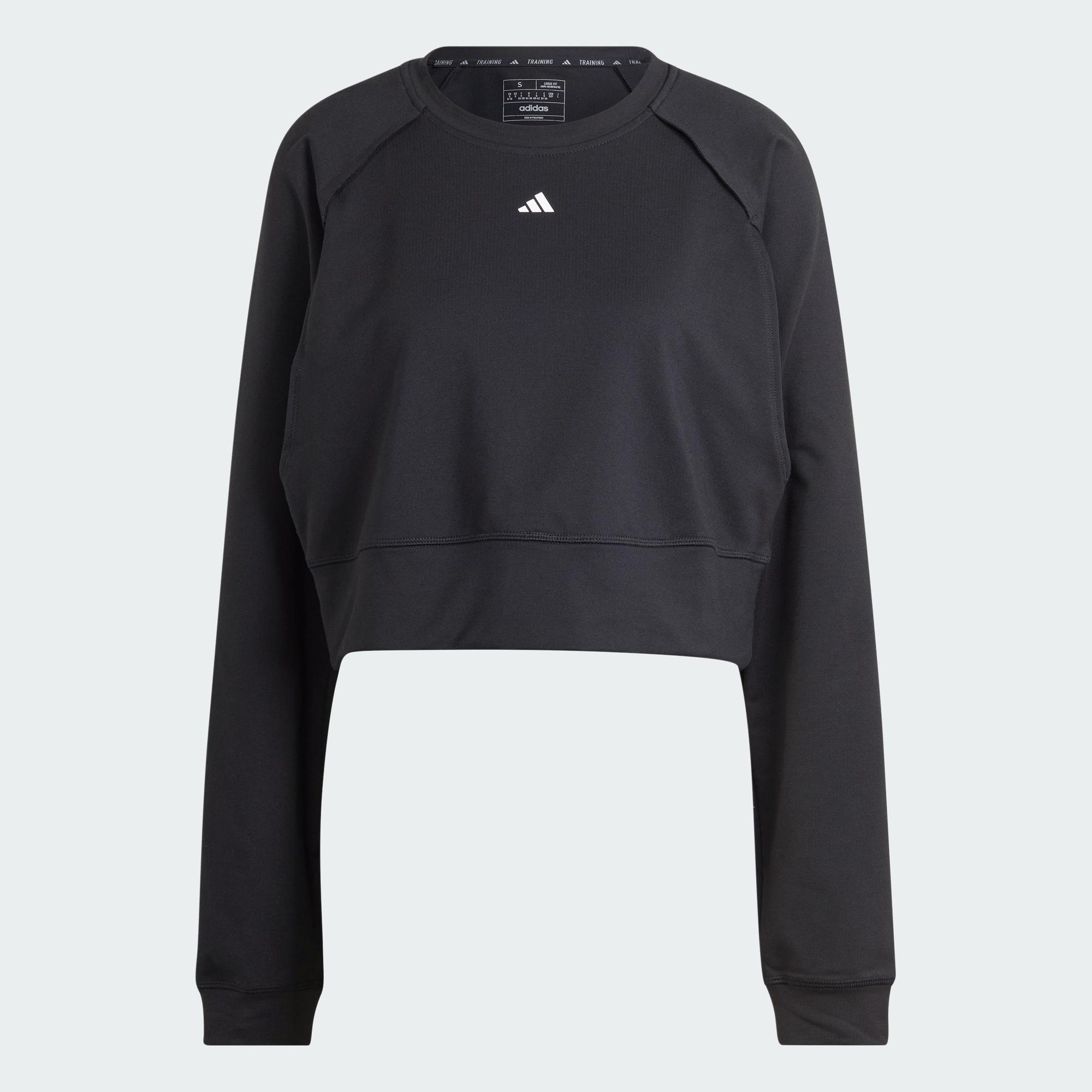 adidas Tập luyện Áo Sweatshirt Lửng Cover-Up AEROREADY Power Nữ Đen IM2692