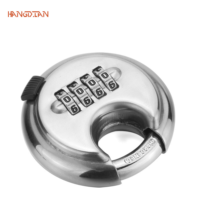 HANGDIAN【Miễn phí vận chuyển】Vòng khóa thép không gỉ bánh tròn khóa Khóa mật mã Ổ khóa ngoài trời không thấm nước khóa bấm có mã