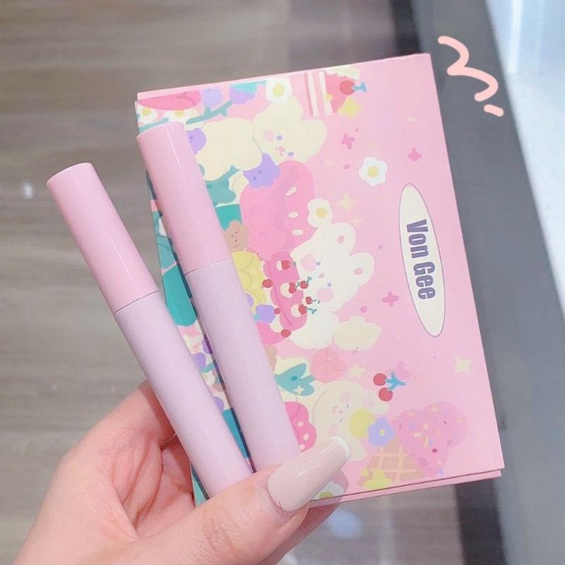 Set 5 son kem lì vongee thỏ xanh hồng