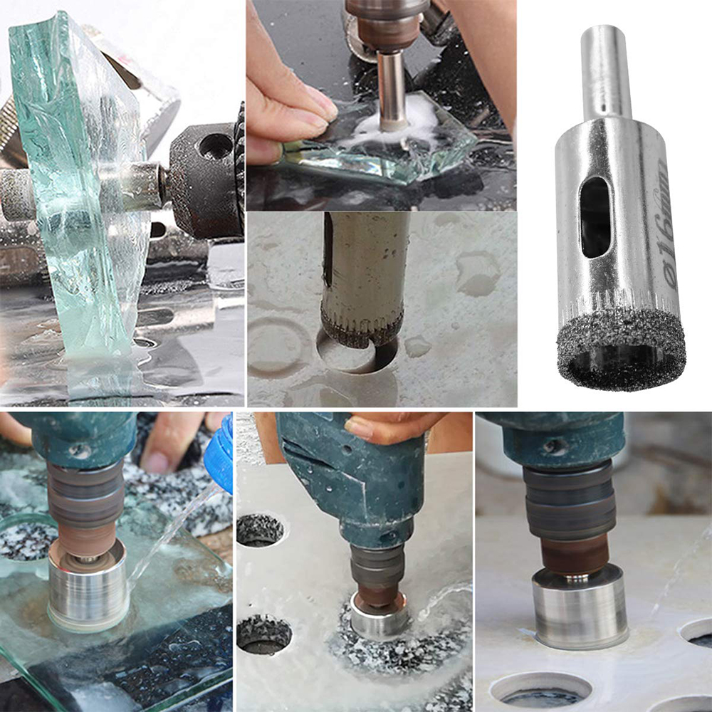 DIPPRUN Diamond Hole Saw Drill Bits Set Kit for Ceramic Premium Glass Drill Bit for Bottles Pots Marble Granite Tile Cutting 6-32mm