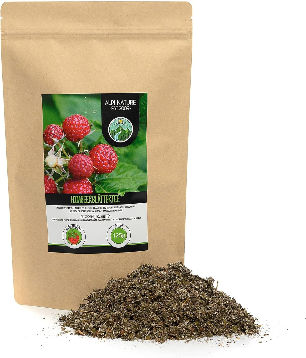 Raspberry leaf tea (125 g), raspberry leaf cut, gently dried, 100% pure ...