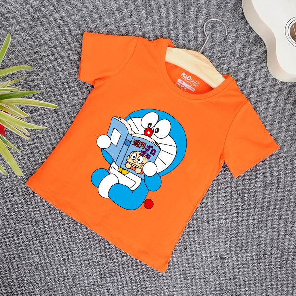 Áo thun bé trai bé gái doremon dễ thương mẫu 02 cotton co giản thoải mái