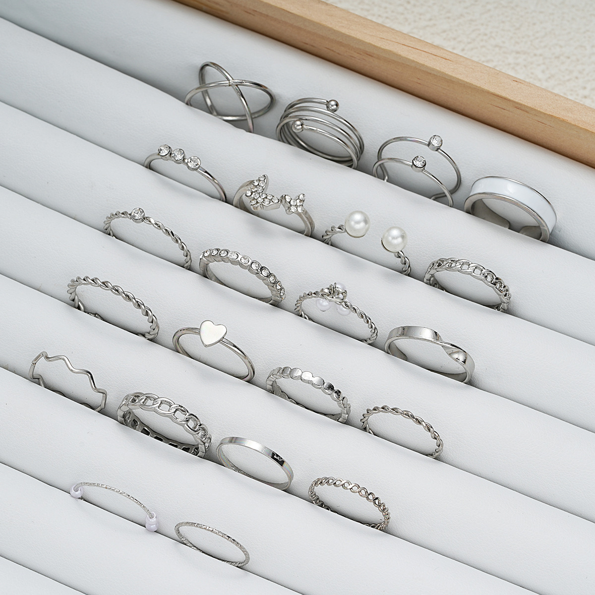 【Cheap】New Butterfly Ring Opening Multi-joint Ring suit 22-piece Set ...