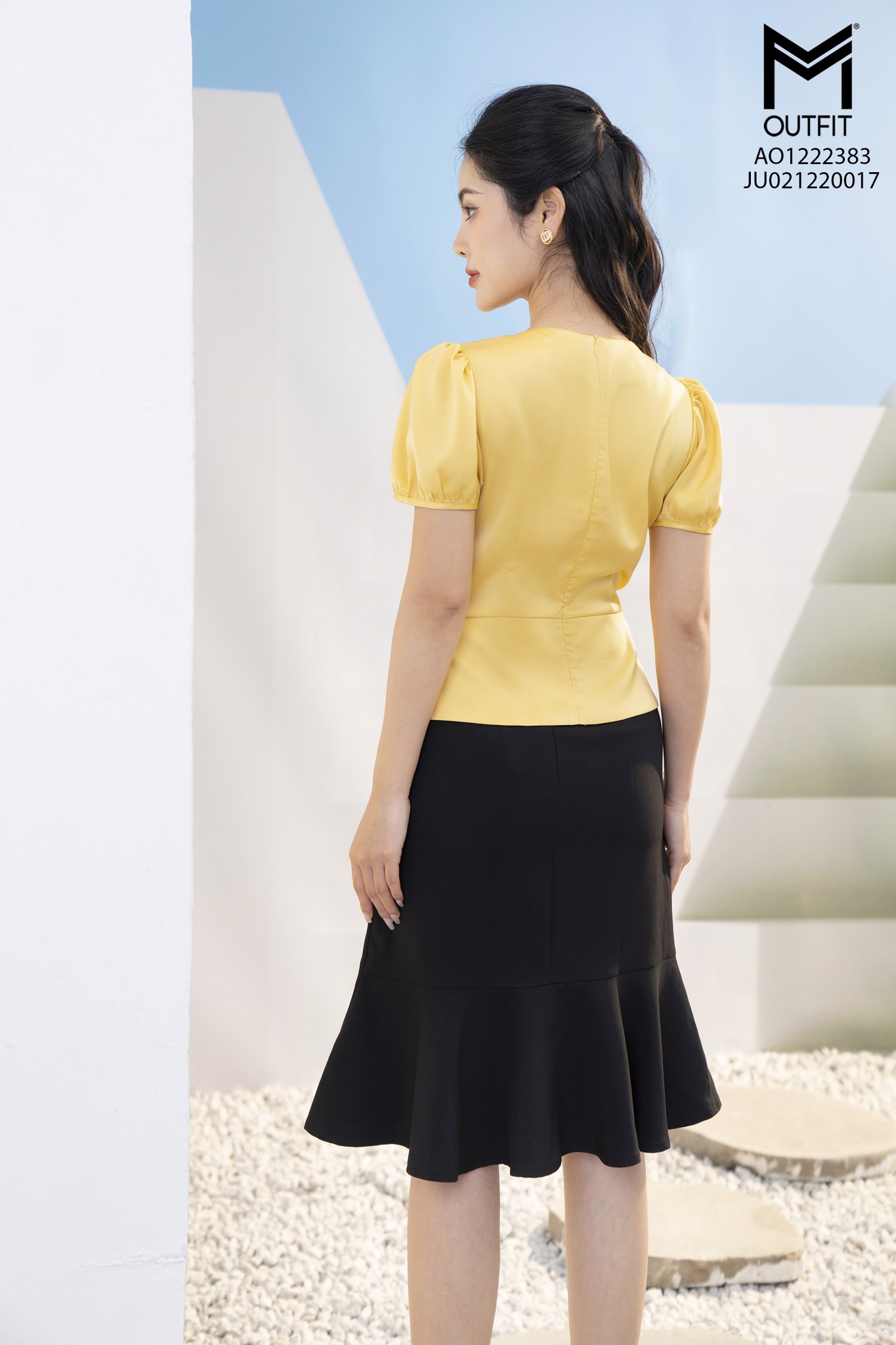 Áo sơ mi cổ buộc nơ cao cấp Mmoutfit