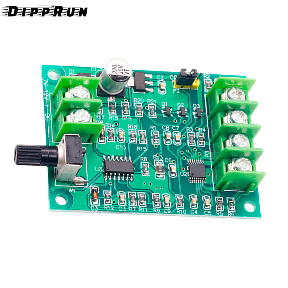 DIPPRUN DC 7V-12V Brushless DC Motor Driver Controller Board With Reverse Voltage Over Current Protection For Hard Drive Motor 3/4 Wire